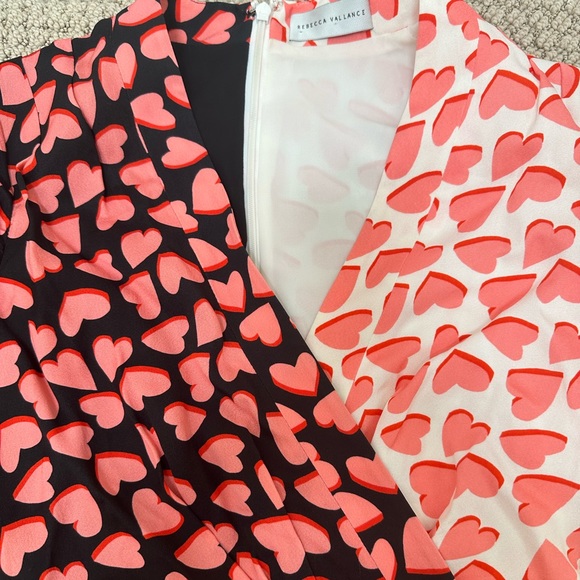 🙅🏻‍♀️ SOLD 🙅🏻‍♀️ Rebecca Vallance Twin Hearts Asymmetric Wrap Dress - Picture 4 of 5